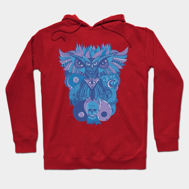 Mountain Blue Owl And Ageless Skull Hoodie by kenallouis